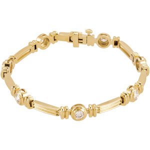 1 Ctw Lab Grown Diamond Line Bracelet - Yellow Gold - Lab Grown Diamond