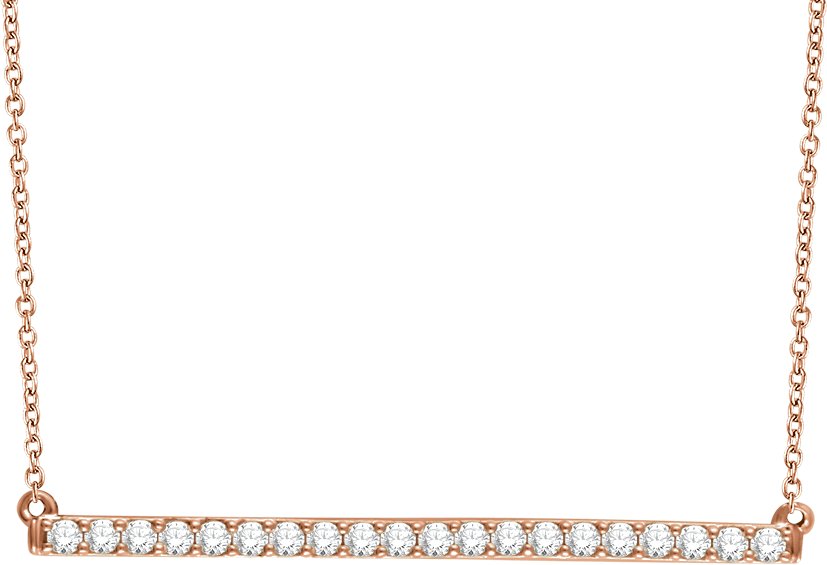 1/2 Ctw Natural Diamond Bar Necklace - Rose Gold - Lab Grown Diamond