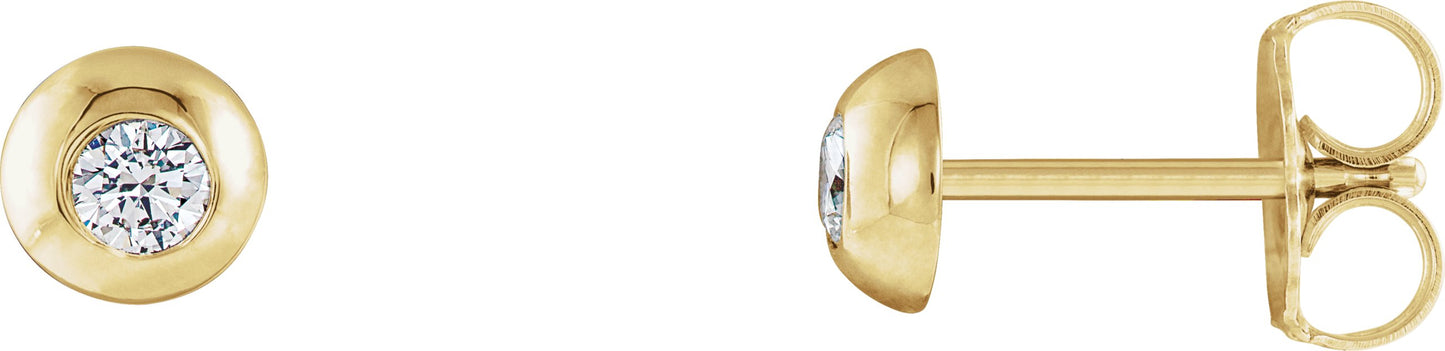 1/3 Ctw Lab-Grown Diamond Domed Stud Earrings