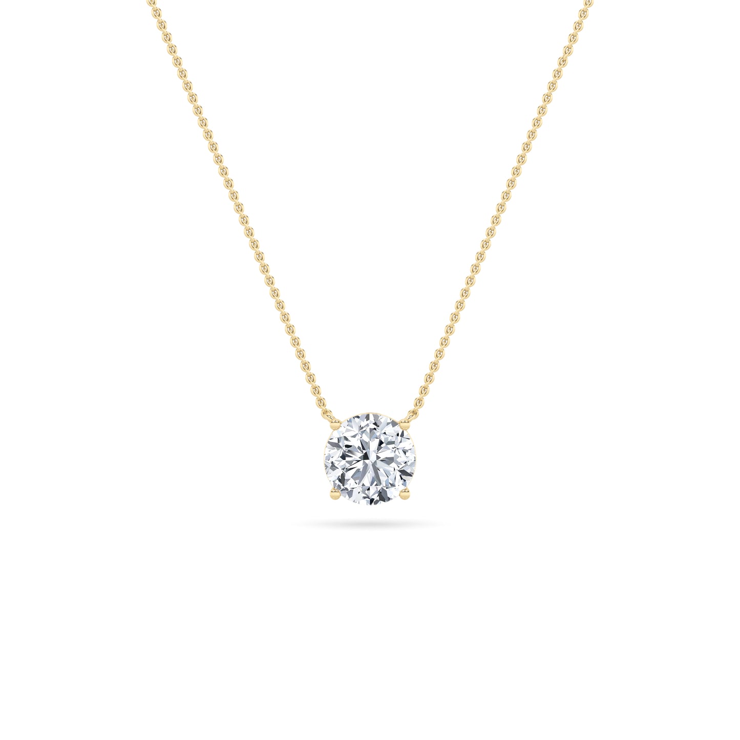 Round Lab Grown Diamond Solitaire Pendant invisible Set - Brilliance Direct