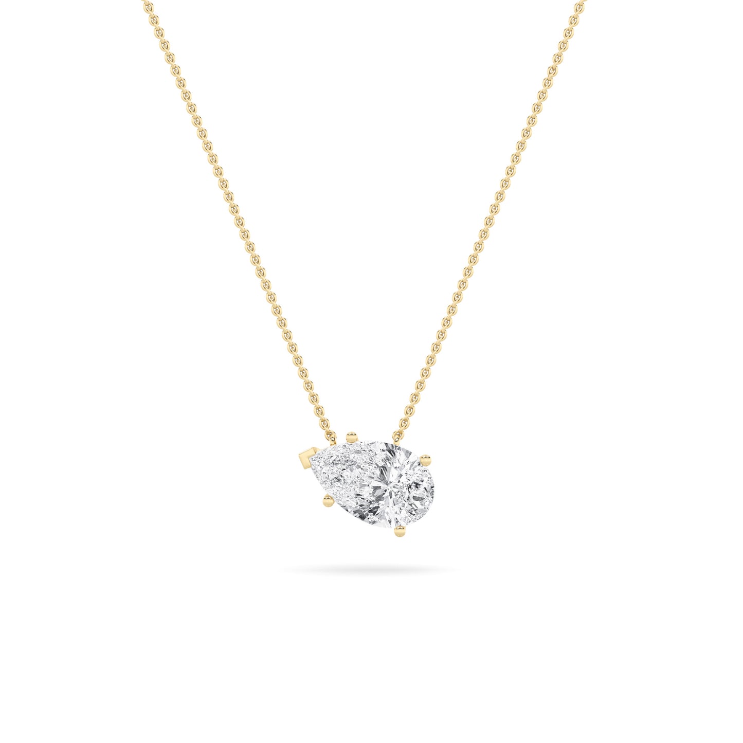 Pear Shape Cut Lab Grown Diamond Solitaire Pendant invisible Set - Brilliance Direct