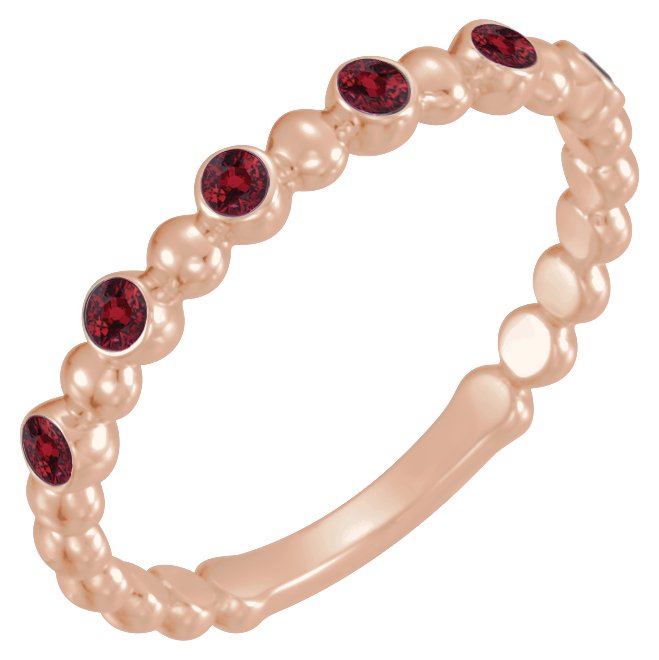 Lab-Grown Ruby Stackable Ring - Rose Gold