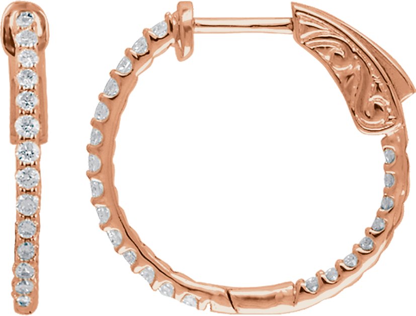 1/2 Ctw Lab-Grown Diamond Inside-Outside Hoop Earrings