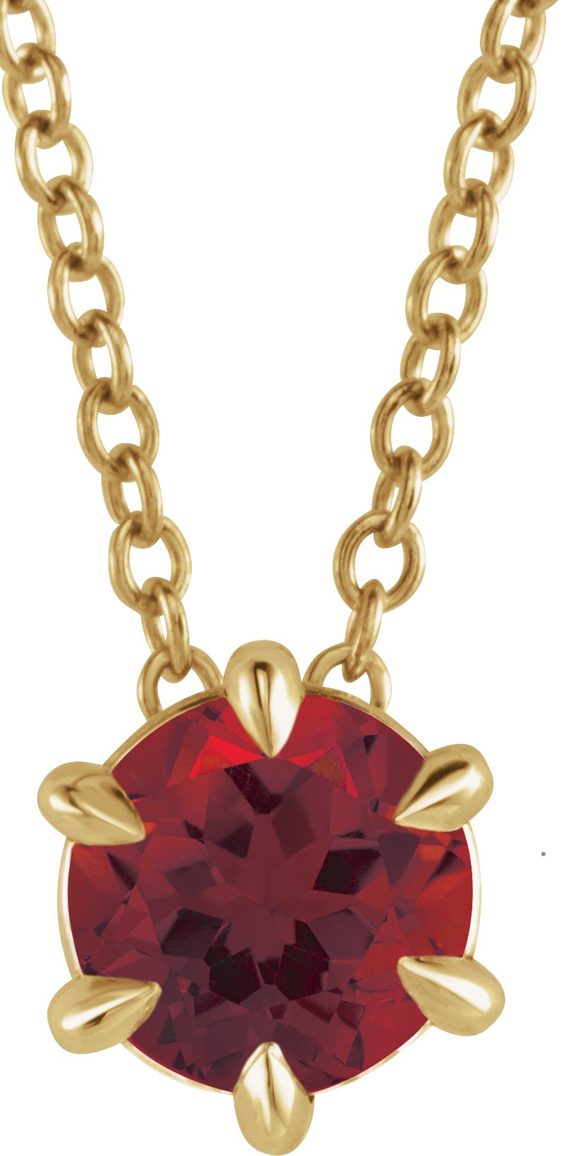 Lab-Grown Ruby Solitaire Necklace