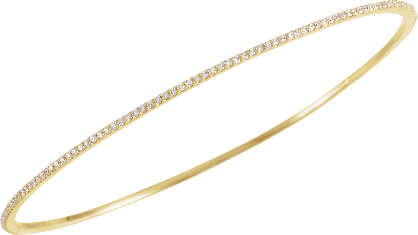 4 Ctw Lab-Grown Diamond Bangle Bracelet - Yellow Gold - Lab Grown Diamond