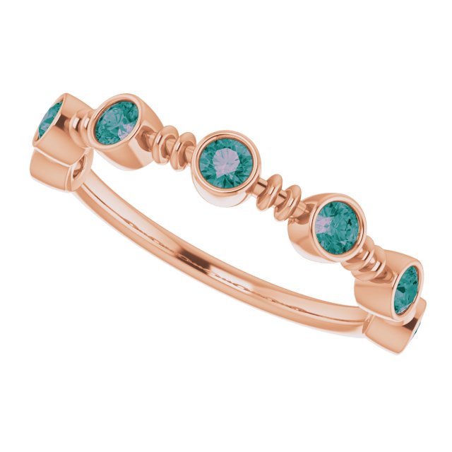 Lab-Grown Alexandrite Bezel-Set Ring - Rose Gold