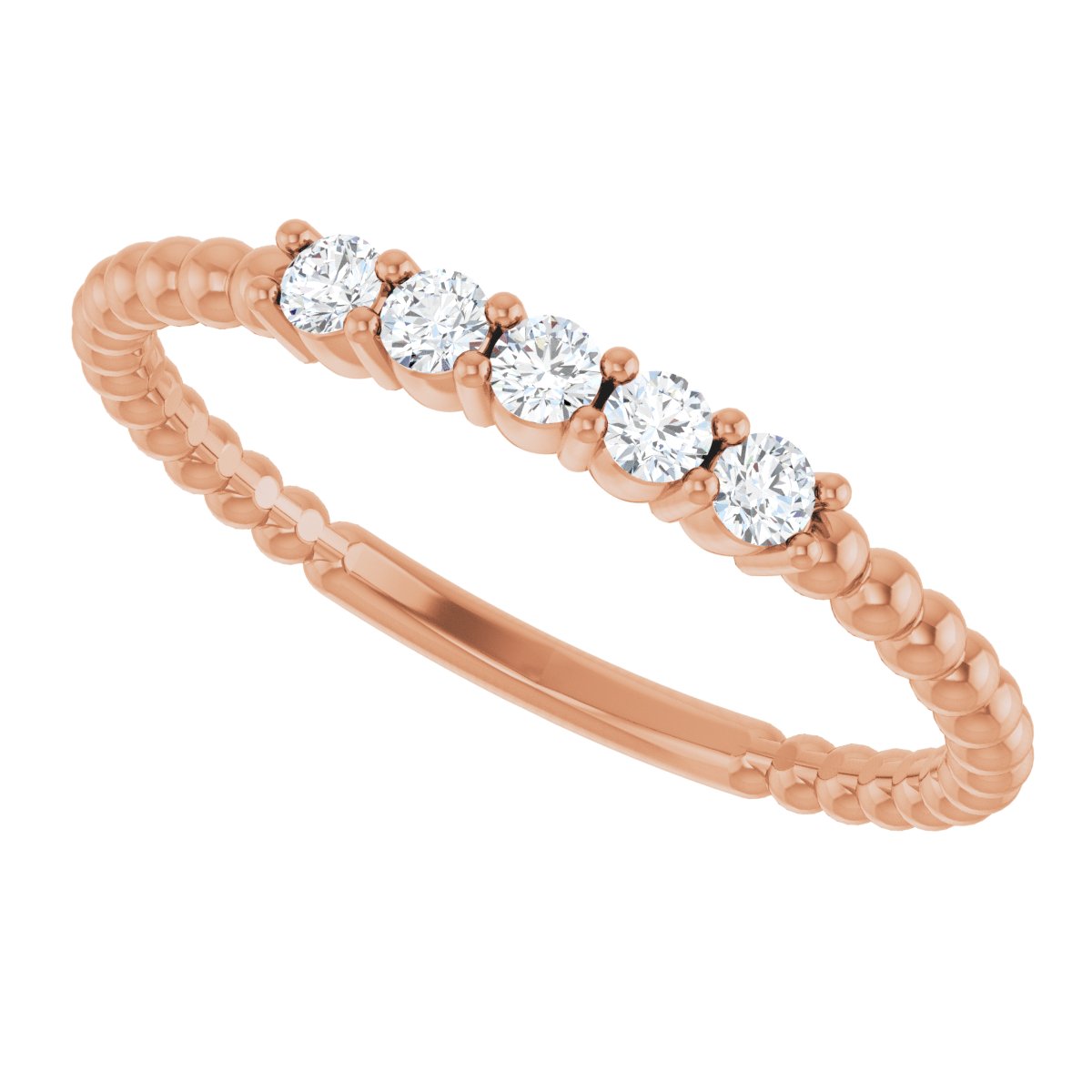 1/6 Ctw Lab-Grown Diamond Stackable Ring - Rose Gold