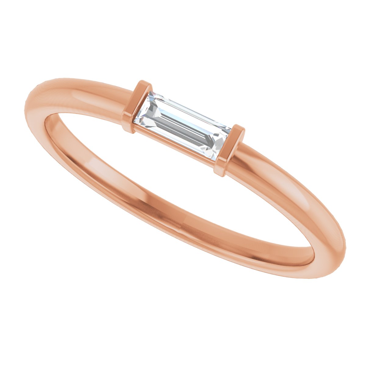 1/10 Ctw Lab-Grown Diamond Stackable Ring - Rose Gold