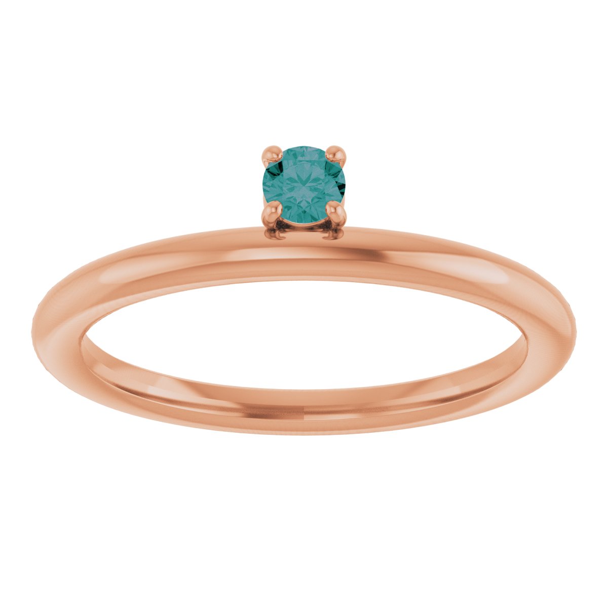 Lab-Grown Alexandrite Stackable Ring - Rose Gold