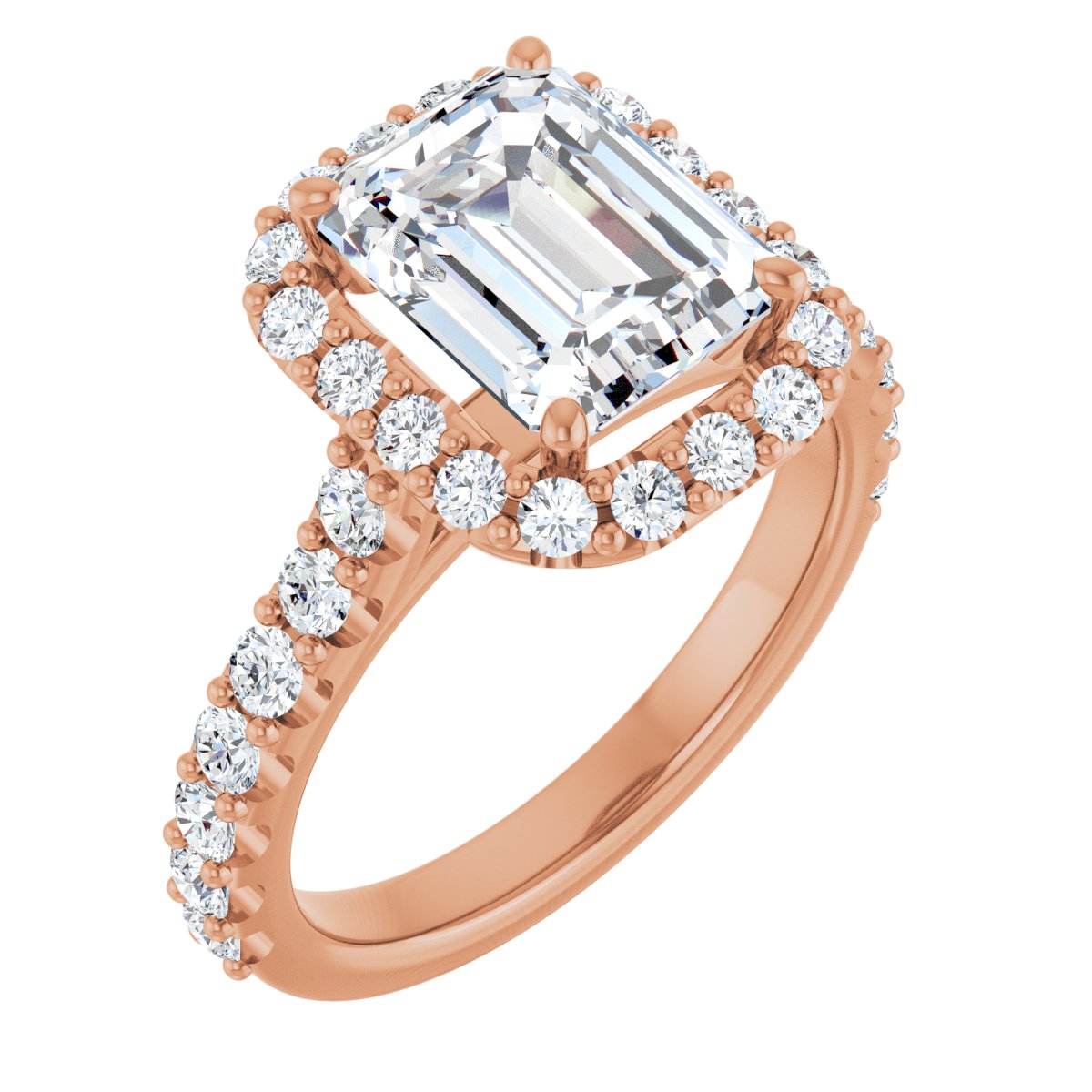 3 1/3 Ctw Emerald Lab-Grown Diamond Engagement Ring