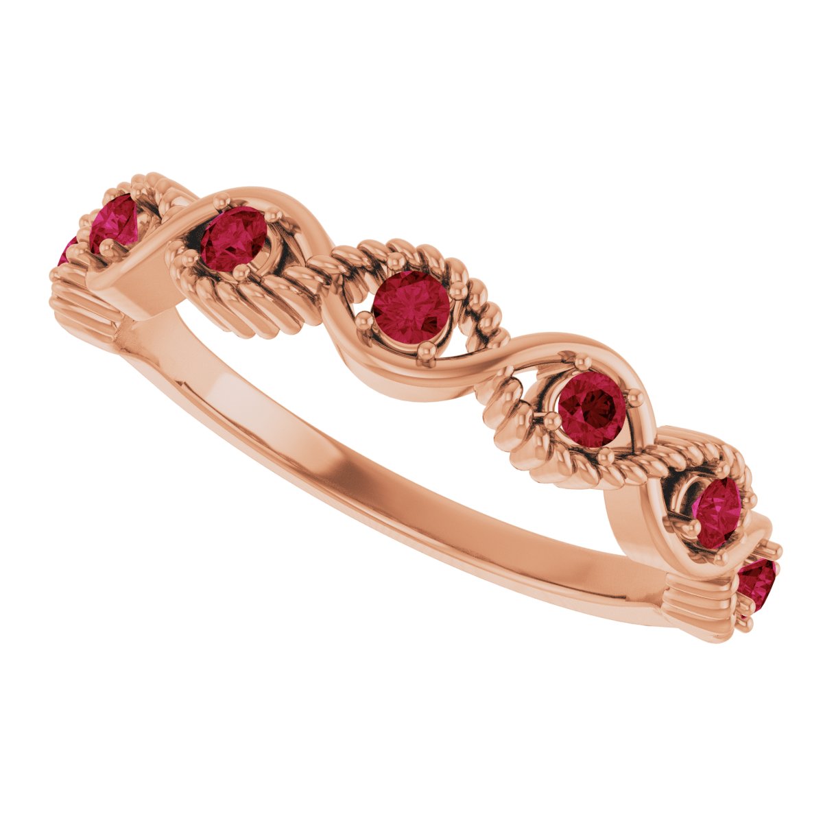Lab-Grown Ruby Stackable Ring - Rose Gold
