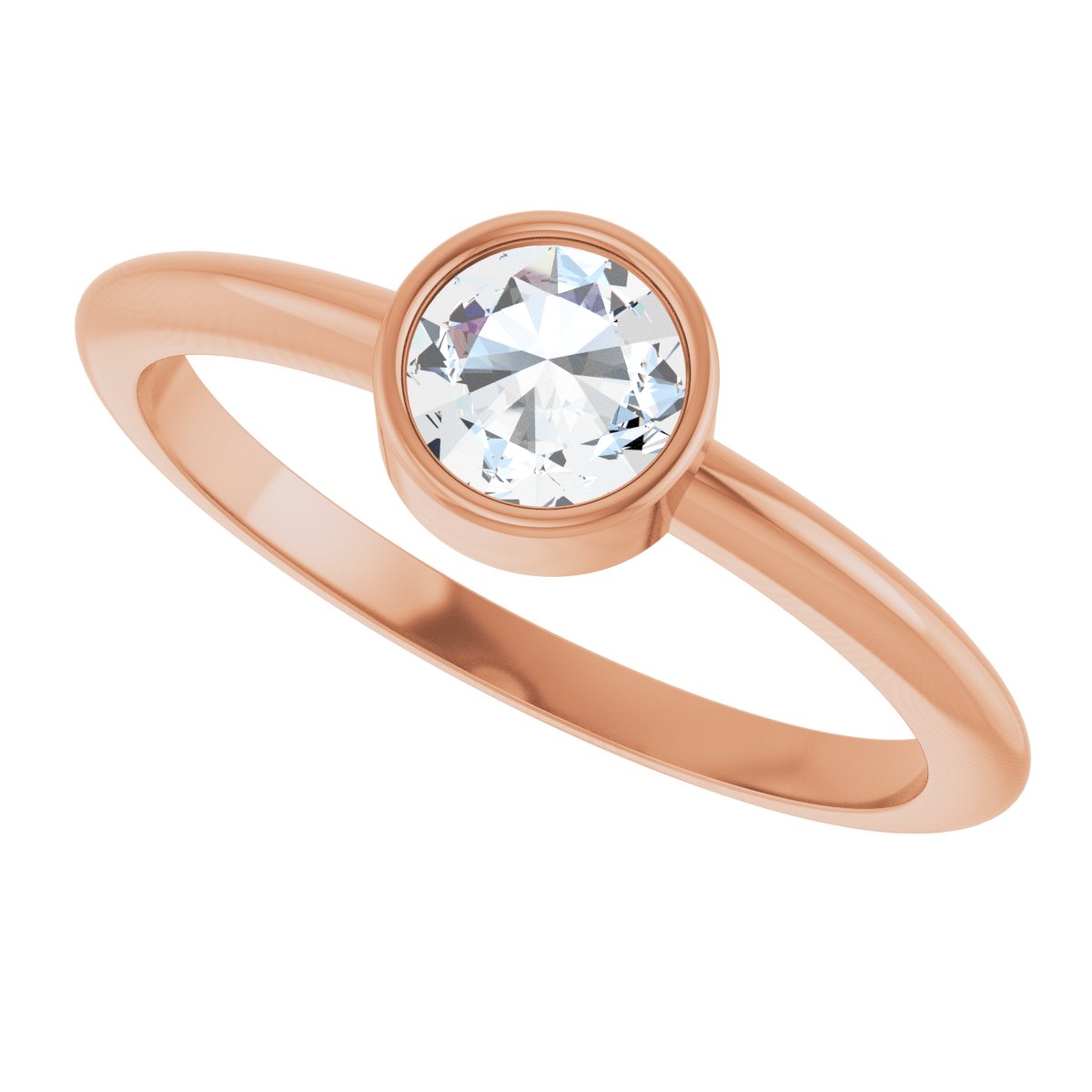 5 mm Stuller Rose-Cut Lab-Grown Moissanite Stackable Ring - Rose Gold