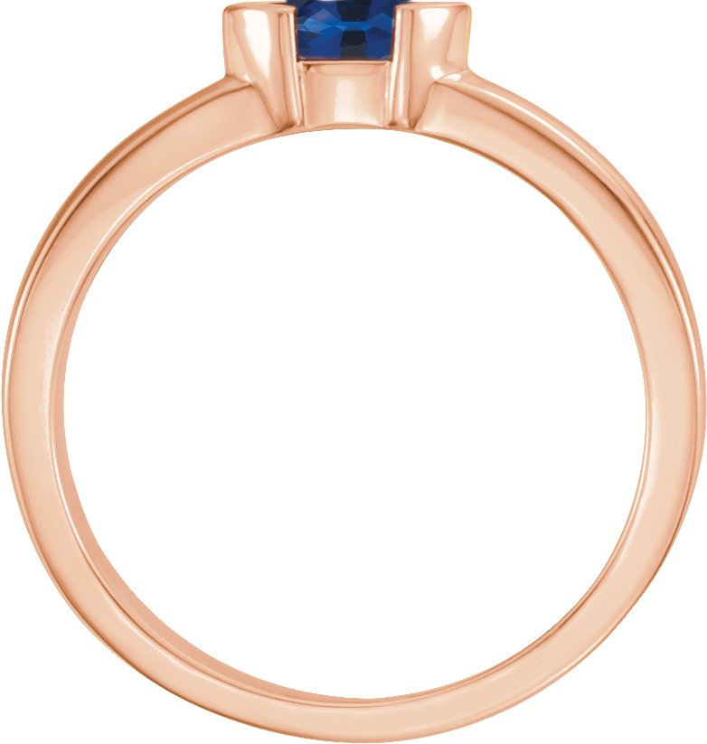 Lab-Grown Blue Sapphire Family Stackable Ring - Rose Gold