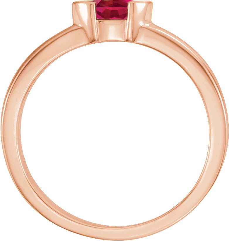 Lab-Grown Ruby Family Stackable Ring - Rose Gold