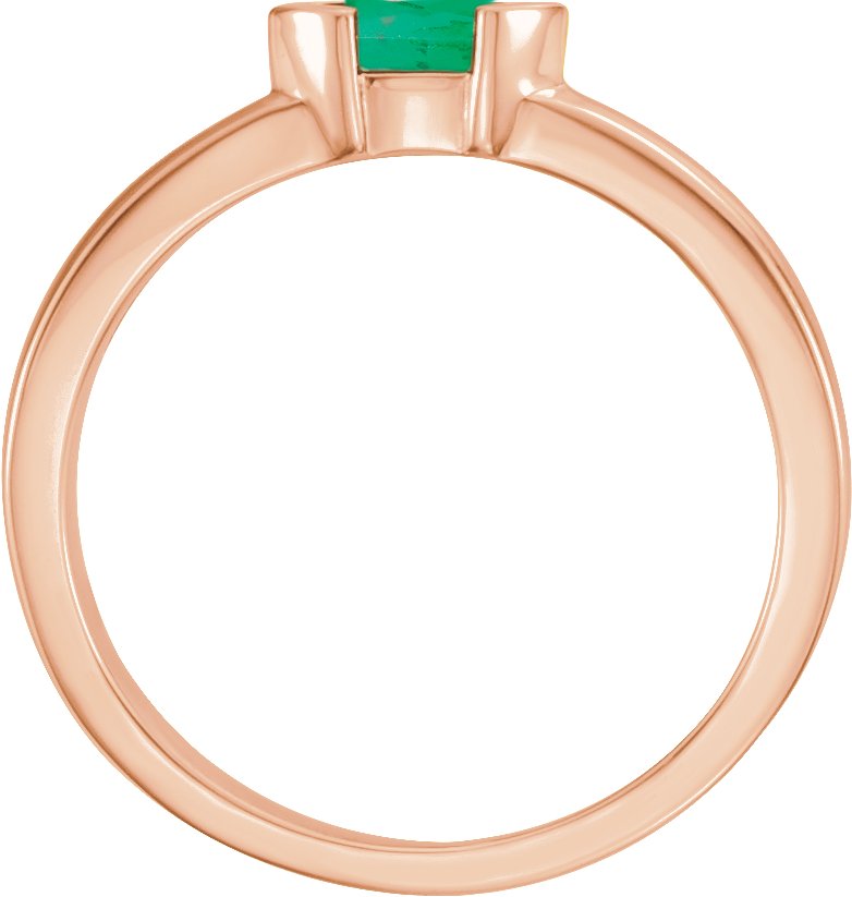 Lab-Grown Emerald Family Stackable Ring - Rose Gold