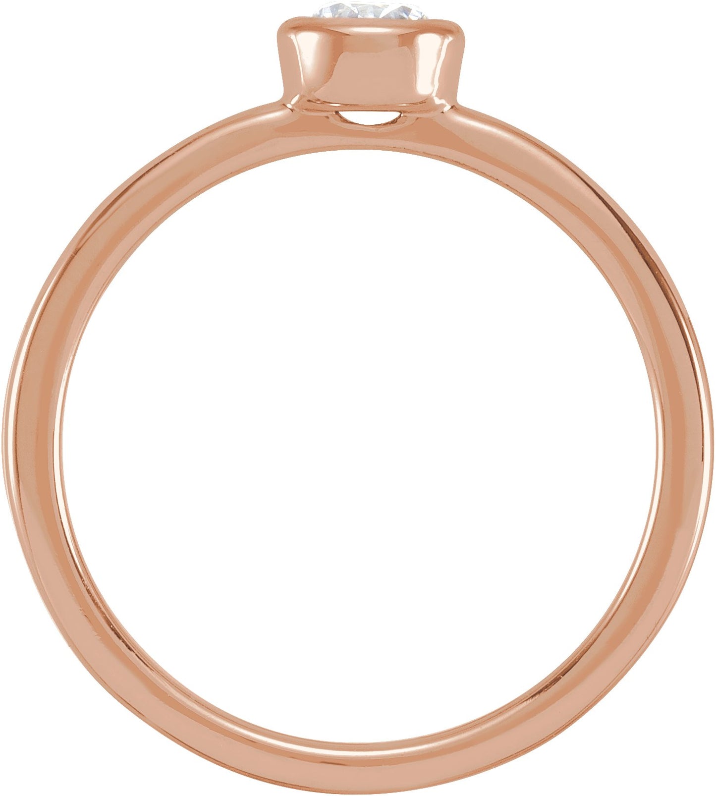 1 Ct Lab-Grown Diamond Bezel-Set Ring - Rose Gold