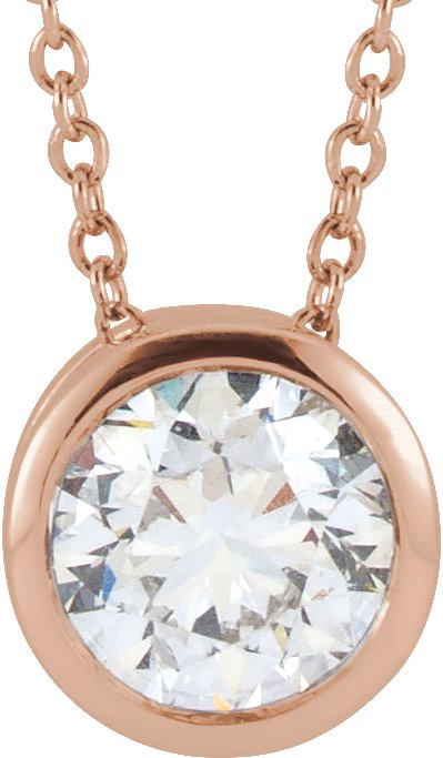 1 Ct Lab-Grown Diamond Solitaire Necklace - Rose Gold - Lab Grown Diamond