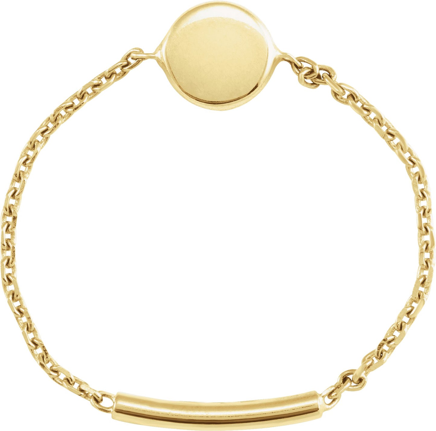 Disc Chain Ring Size 8 - Yellow Gold