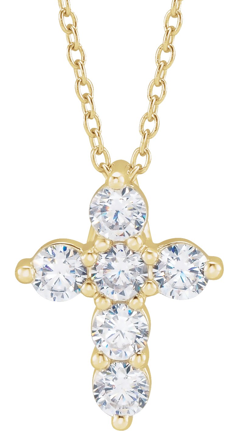 3/4 Ctw Lab-Grown Diamond Cross Necklace - Lab Grown Diamond