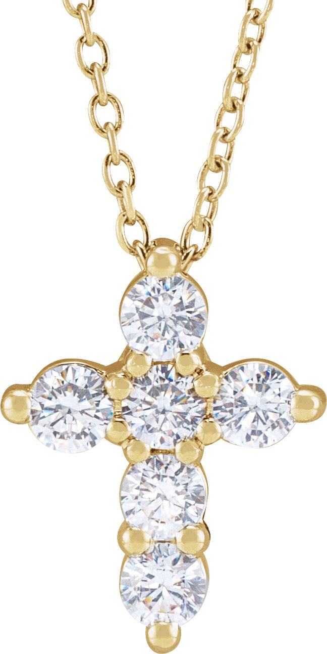1/2 Ctw Lab-Grown Diamond Cross Necklace - Lab Grown Diamond