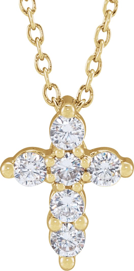 1/4 Ctw Lab-Grown Diamond Cross Necklace - Lab Grown Diamond