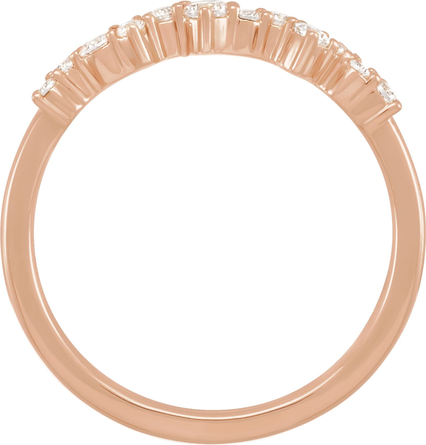 1/4 Ctw Lab-Grown Diamond Scattered Stackable Ring - Rose Gold