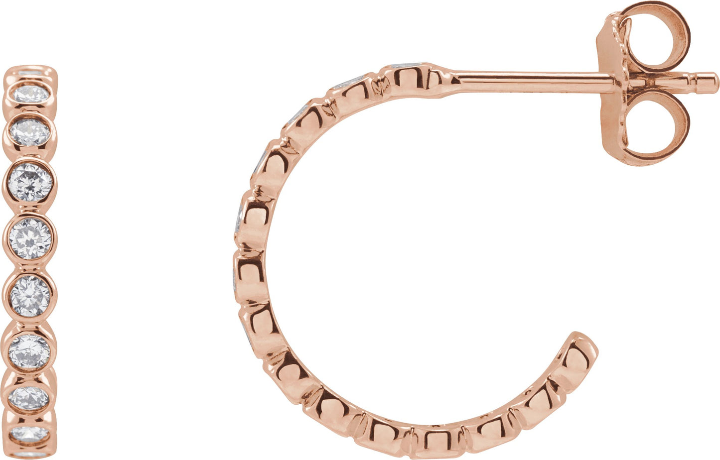 3/8 Ctw Lab-Grown Diamond Hoop Earrings - Rose Gold - Lab Grown Diamond