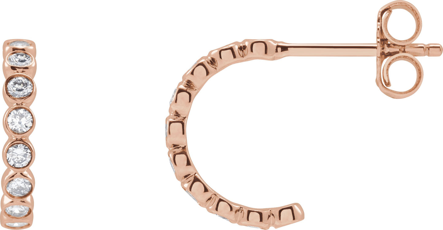 1/3 Ctw Lab-Grown Diamond Hoop Earrings - Rose Gold - Lab Grown Diamond