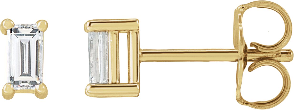 1/5 Ctw Straight Baguette Lab-Grown Diamond 4-Prong Basket Earrings