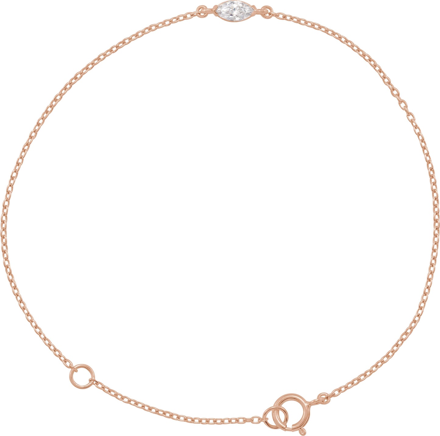 1/4 Ct Marquise Lab-Grown Diamond Bracelet - Rose Gold - Lab Grown Diamond