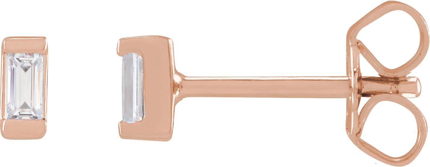 .08 Ctw Lab-Grown Diamond Earrings - Rose Gold - Lab Grown Diamond