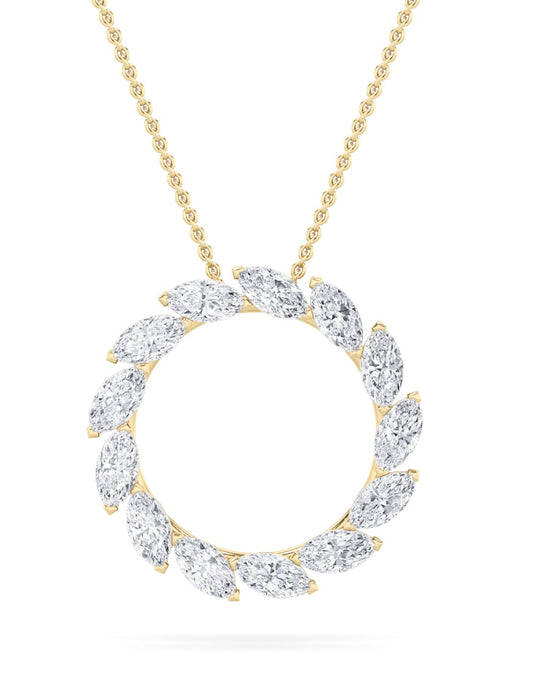 2CTW Marquise Lab Grown Diamond Circle Pendant - Brilliance Direct