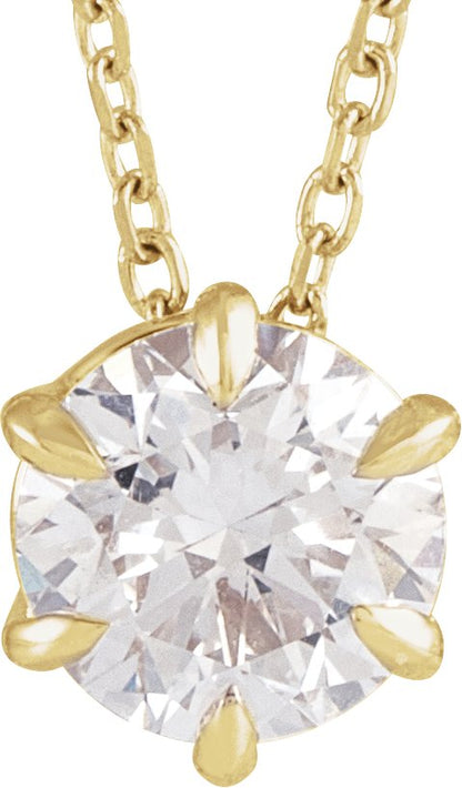 7/8 Ct Lab-Grown Diamond Solitaire Necklace