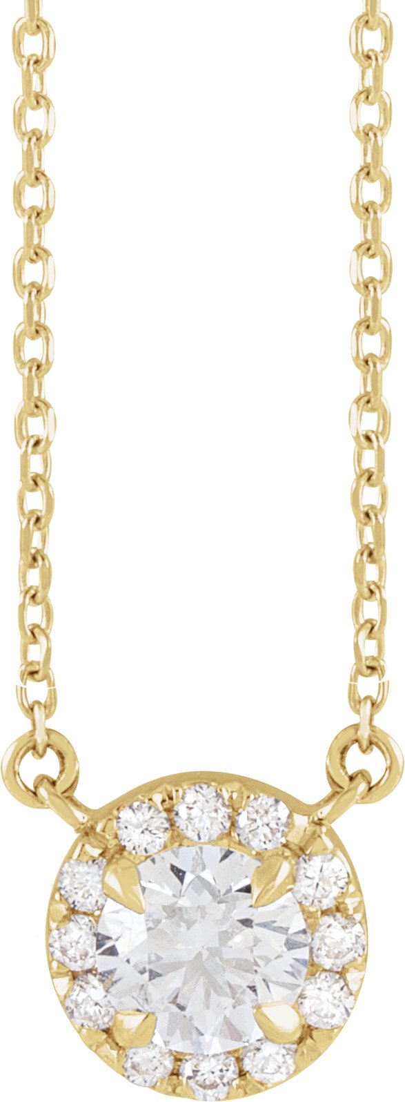 Lab-Grown Emerald And .03 Ctw Natural Diamond Necklace