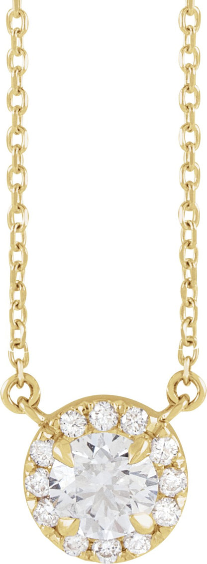 Lab-Grown Emerald And .03 Ctw Natural Diamond Necklace