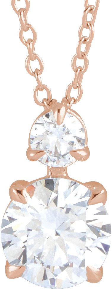 1 Ctw Lab-Grown Diamond Necklace - Rose Gold - Lab Grown Diamond