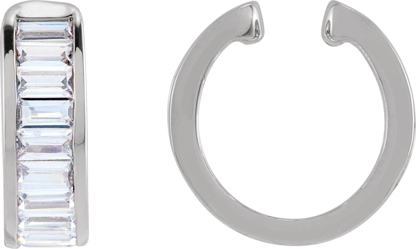 3/4 Ctw Straight Baguette Lab-Grown Diamond Ear Cuff