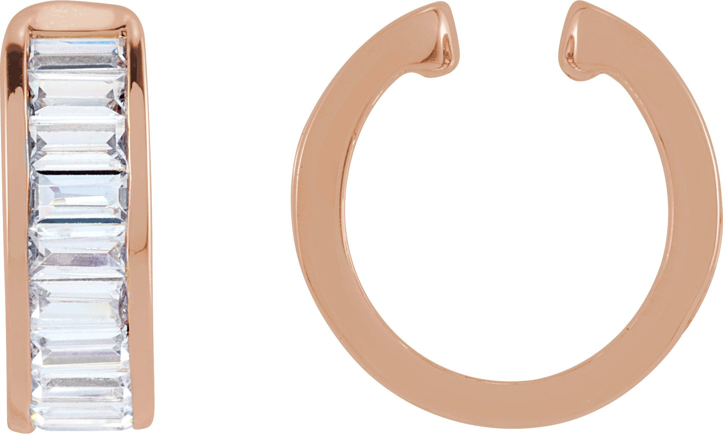 3/4 Ctw Straight Baguette Lab-Grown Diamond Ear Cuff