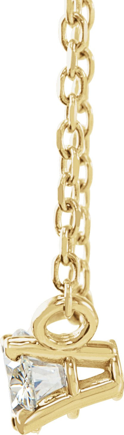 1/4 Ctw Oval Lab-Grown Diamond Solitaire Necklace - Yellow Gold - Lab Grown Diamond