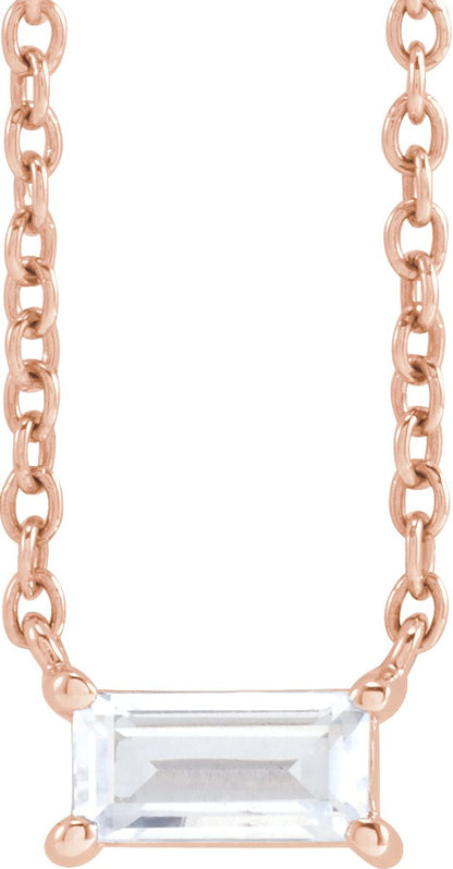 1/3 Ctw Straight Baguette Lab-Grown Diamond Necklace