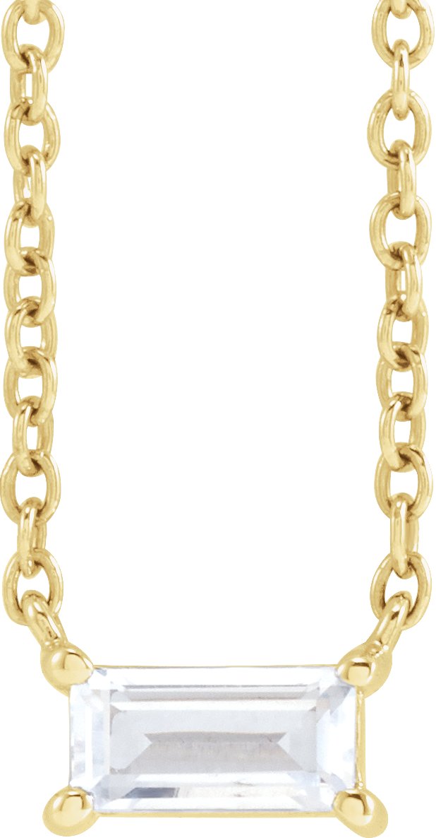 1/3 Ctw Straight Baguette Lab-Grown Diamond Necklace - Lab Grown Diamond