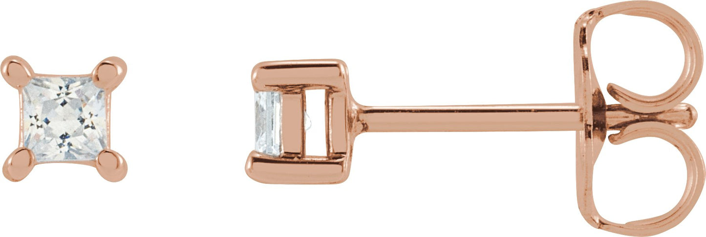 1/5 Ctw Lab-Grown Diamond 4-Prong Earrings - Rose Gold - Lab Grown Diamond