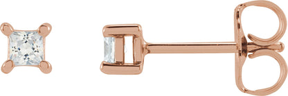 1/5 Ctw Lab-Grown Diamond 4-Prong Earrings - Rose Gold - Lab Grown Diamond