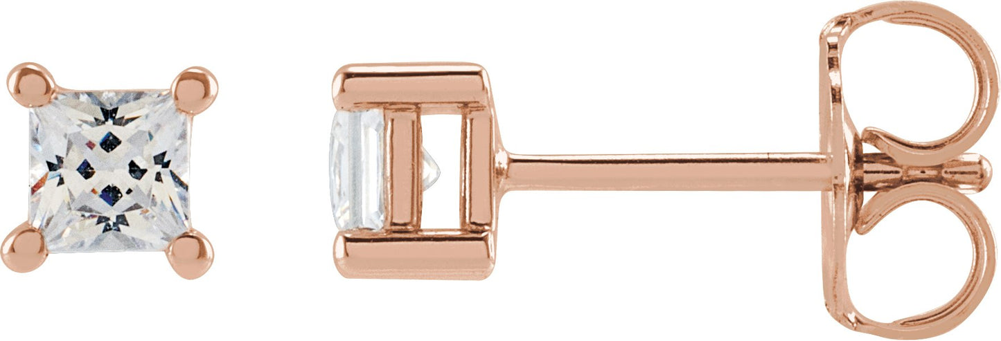 1/4 Ctw Lab-Grown Diamond 4-Prong Earrings - Rose Gold - Lab Grown Diamond