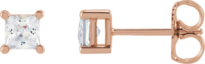 1/2 Ctw Lab-Grown Diamond 4-Prong Earrings - Rose Gold - Lab Grown Diamond