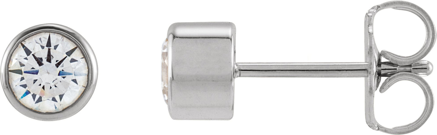 1/2 Ctw Lab-Grown Diamond Bezel-Set Earrings