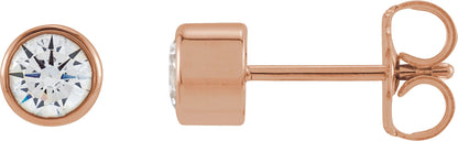 1/2 Ctw Lab-Grown Diamond Bezel-Set Earrings - Rose Gold - Lab Grown Diamond