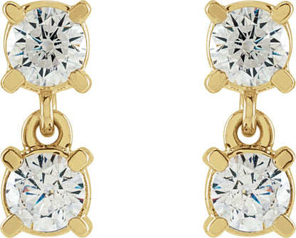 1/2 Ctw Lab-Grown Diamond Earrings - Yellow Gold - Lab Grown Diamond