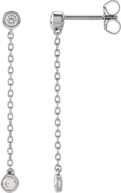 1/4 Ctw Lab-Grown Diamond Chain Earrings