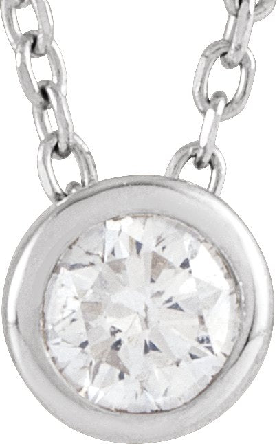 3/4 Ct Lab-Grown Diamond Solitaire Bezel-Set Necklace - Lab Grown Diamond